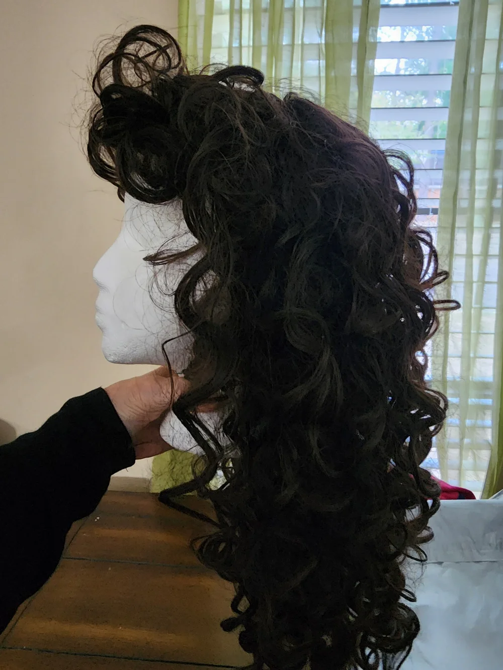Long Dark Brown Curly Women's Wig with Natural Bounce